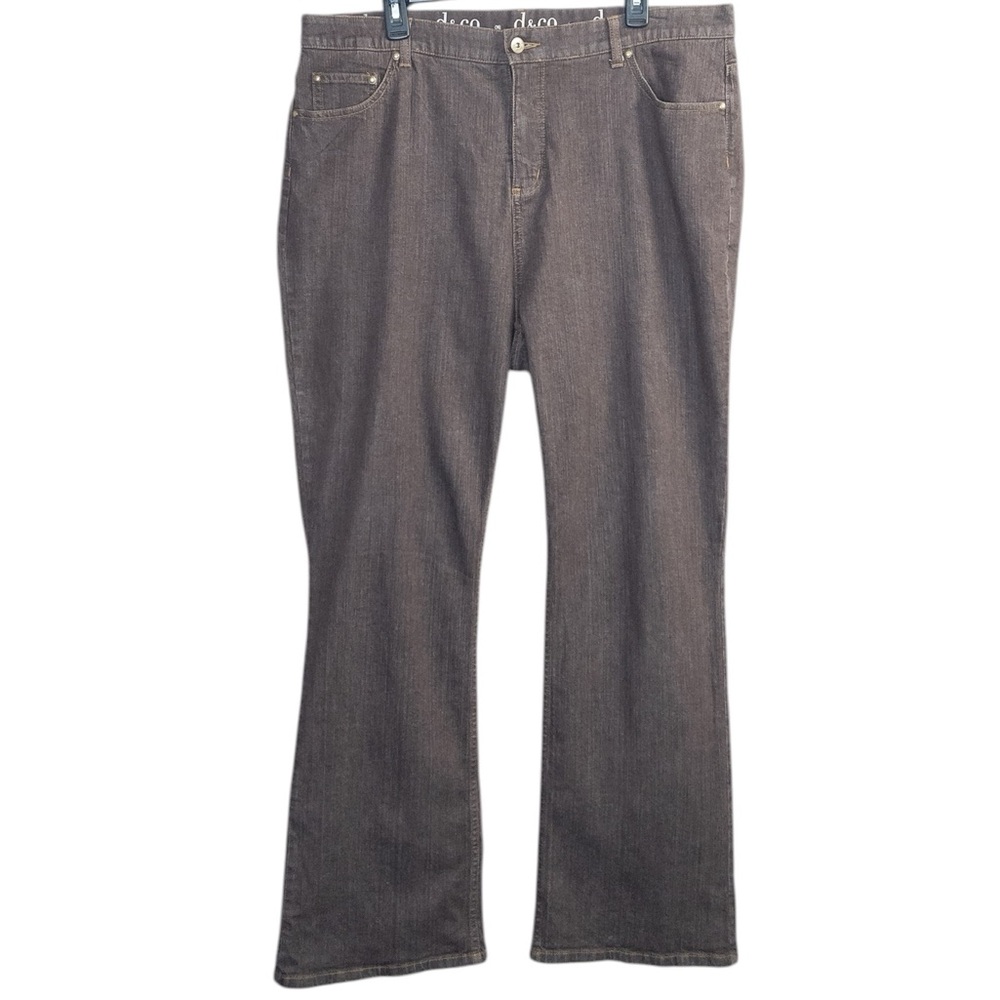 Denim & Co Brown How Fitting Slimming‎ Boot Cut Jeans Plus 20W A96219 Stretch